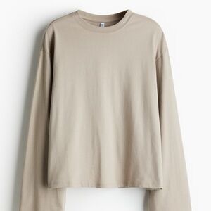 H&M Beige/Taupe Long Sleeve Tee